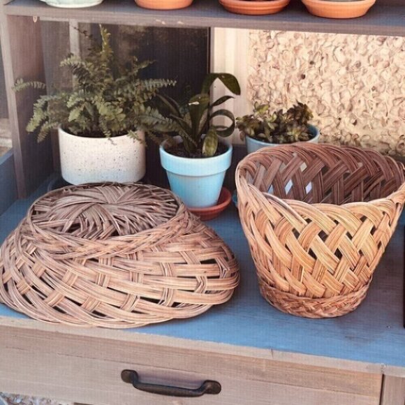 Woven Vintage Boho Baskets Plants - Picture 10 of 16